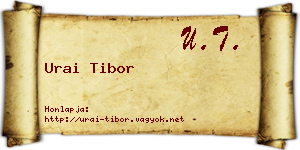 Urai Tibor névjegykártya